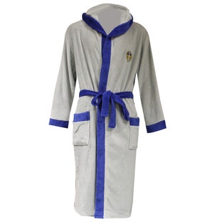MENS HOODED DRESSING GOWN GREY